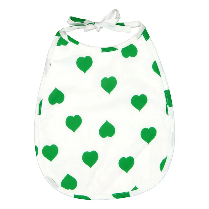 Lätzchen aus Baumwolle Green heart | Grün- Produktbild Nr. 0