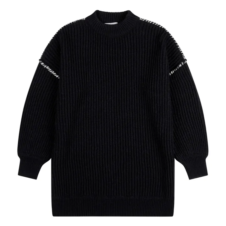 King Wool and Alpaca Knit Dress | Black- Product image n°0