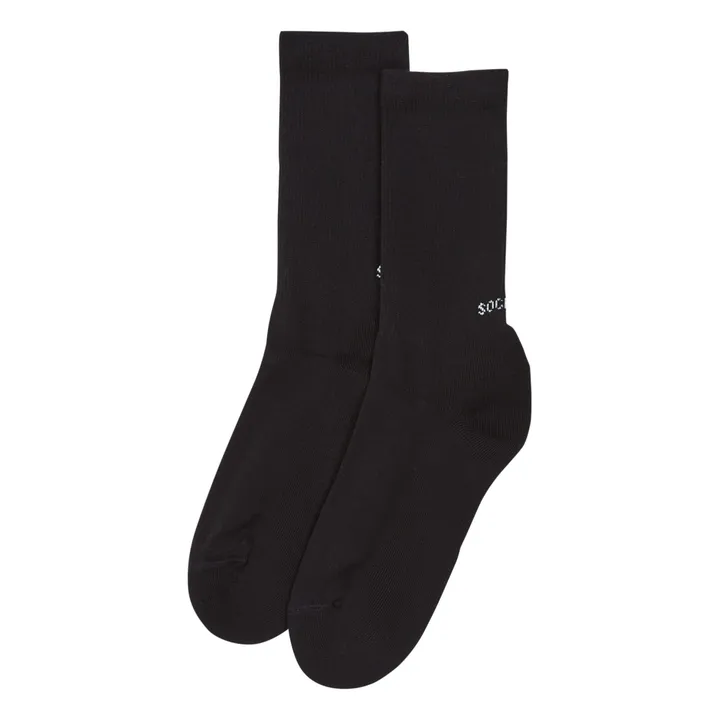 Organic Cotton Blend Socks  | Black- Product image n°0