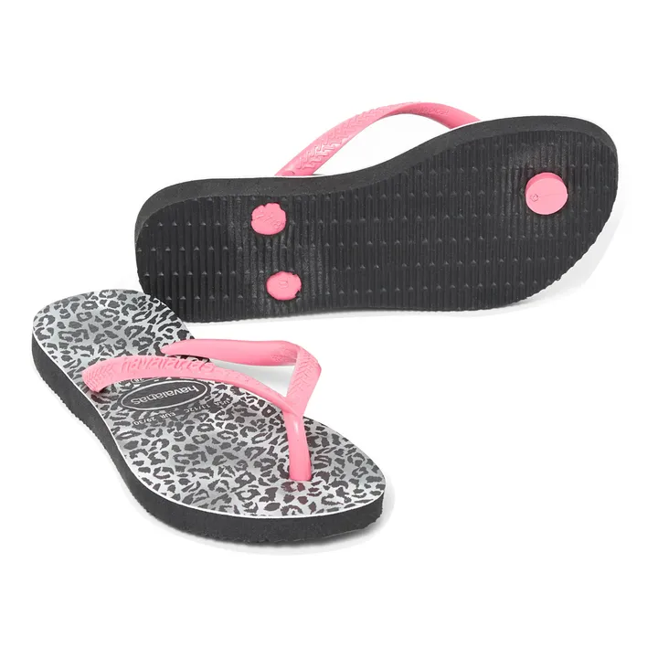 Leopard Slim Flip-flops  | Black- Product image n°2