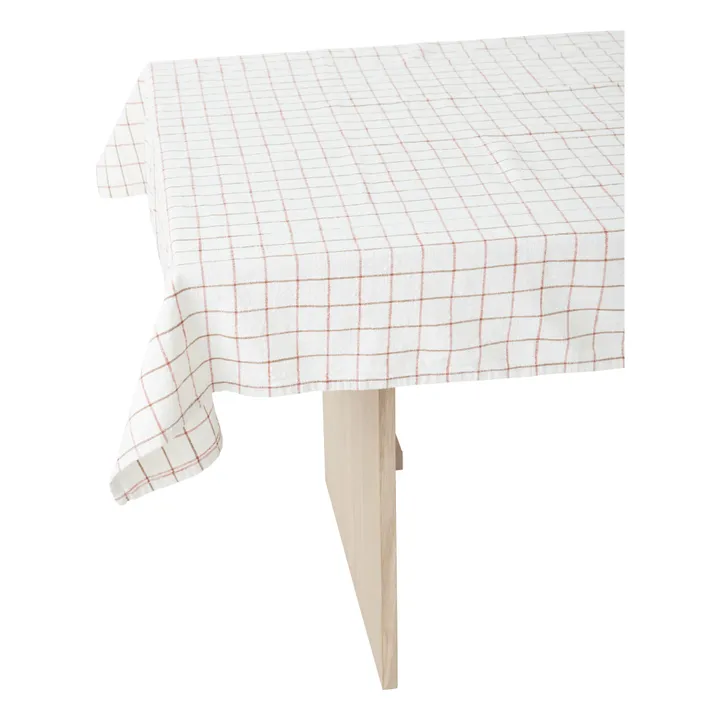 Grid Organic Cotton Tablecloth  | White- Product image n°2