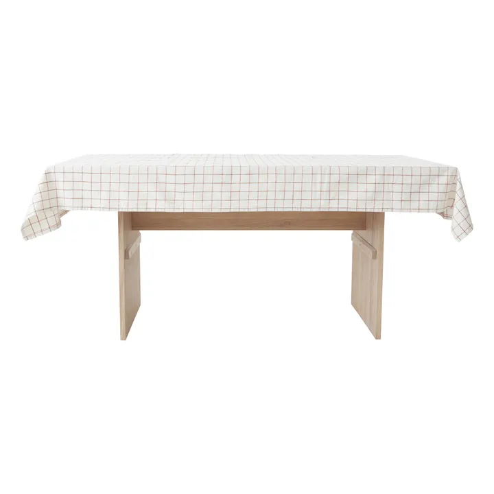 Grid Organic Cotton Tablecloth  | White- Product image n°1