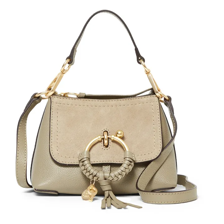 Joan Bi-material Mini Bag | Taupe brown- Product image n°0