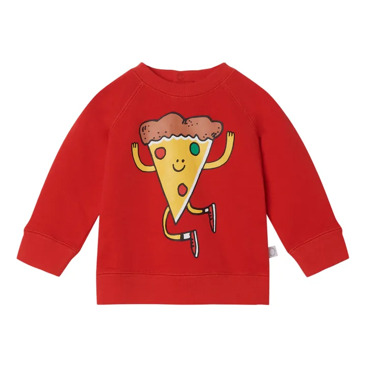 Baby-Sweatshirt Bio-Baumwolle Pizza | Rot- Produktbild Nr. 0