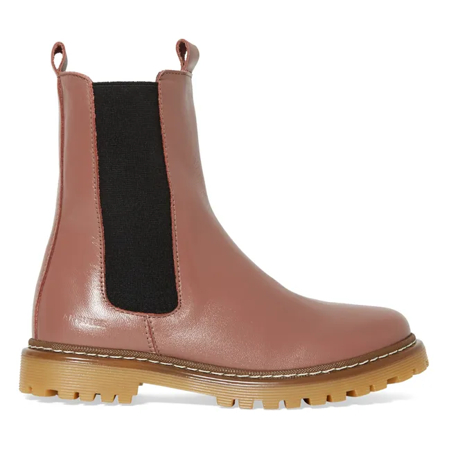 High Top Chelsea Boots Funky Sole | Dusty Pink