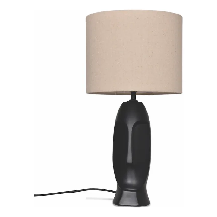 Ceramic Face Table Lamp | Black- Product image n°0