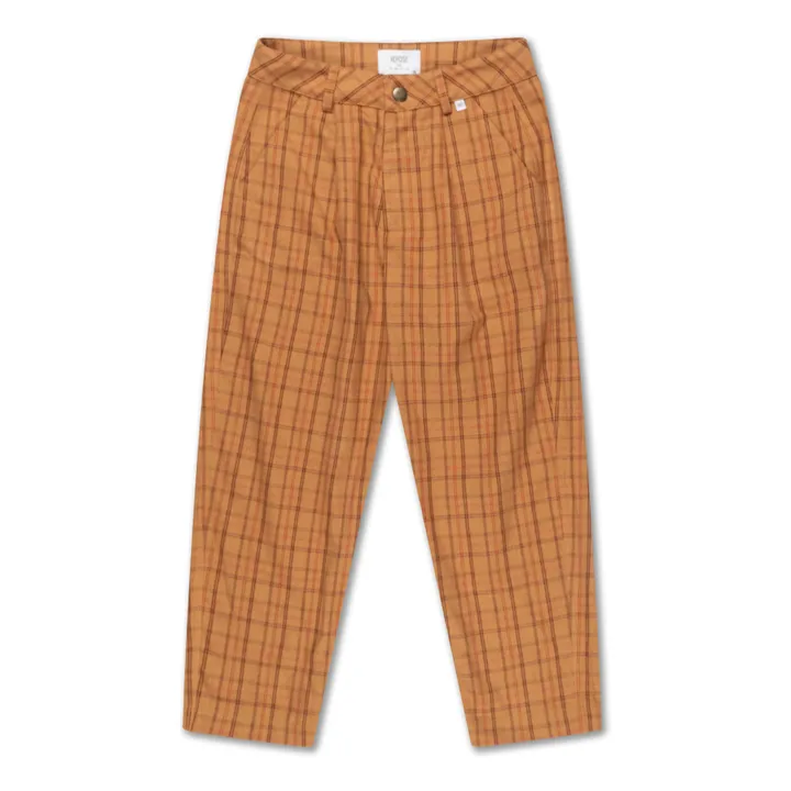 Pantalone, modello: Chino, motivo: quadrati | Camel- Immagine del prodotto n°0