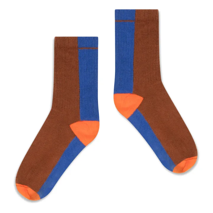 Colour Block Socks | Camel- Product image n°0