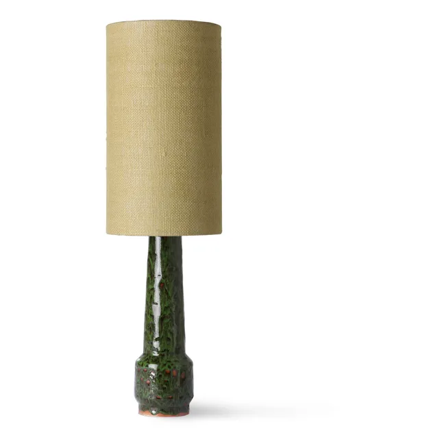 Pie de lámpara de cerámica | Verde Oscuro