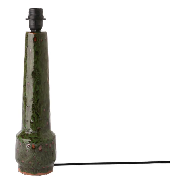 Pie de lámpara de cerámica | Verde Oscuro