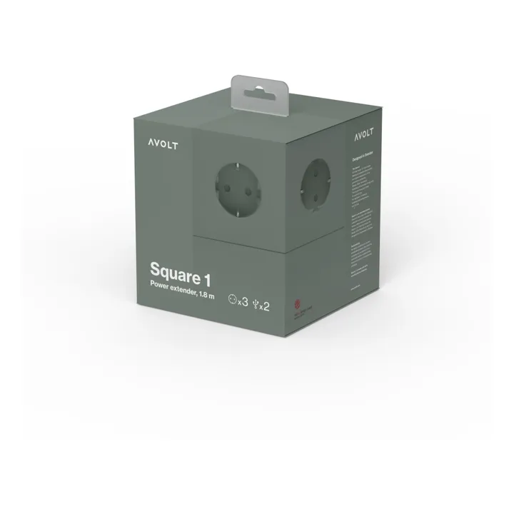 Verlängerungskabel Square 1 mit USB-Stecker | Khaki- Produktbild Nr. 6