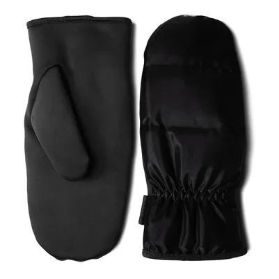 Quilted Mittens | Bright black- Product image n°0