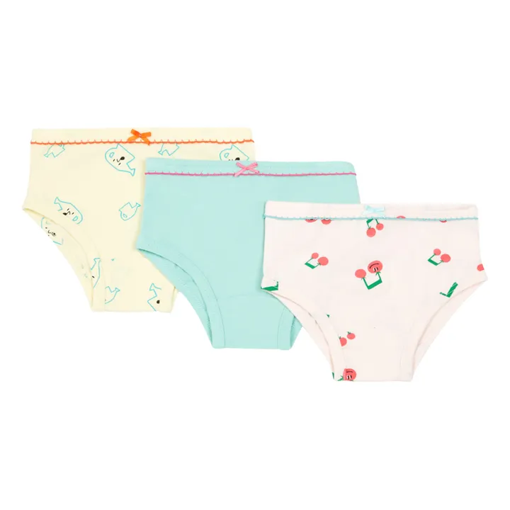 Set of 3 Briefs - Walking Green  | Green- Product image n°0