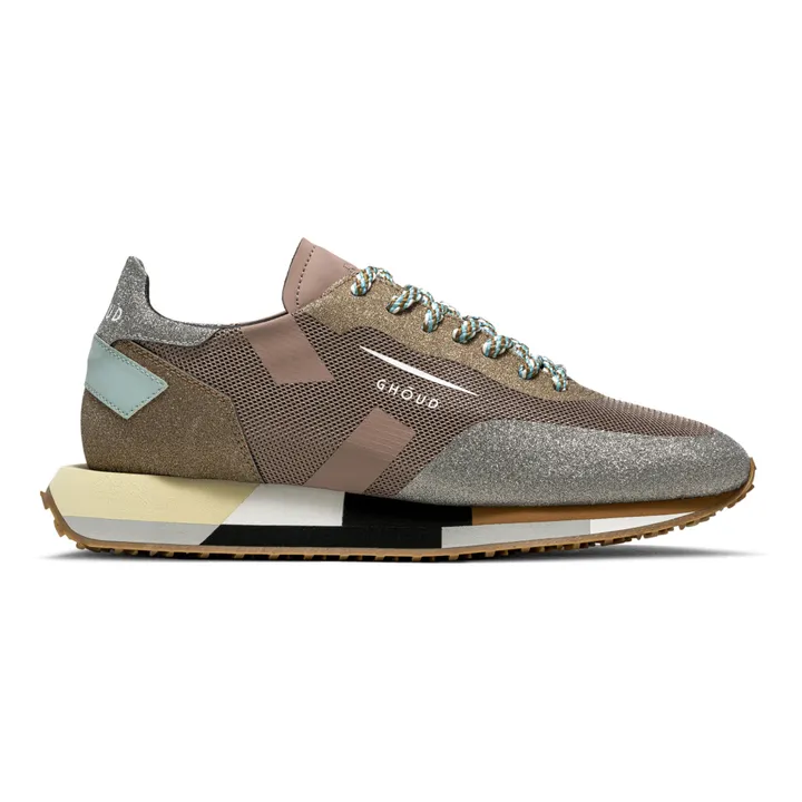 Star Mesh Sparkle Sneakers | Taupe brown- Product image n°0