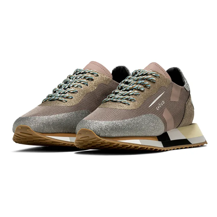 Star Mesh Sparkle Sneakers | Taupe brown- Product image n°1