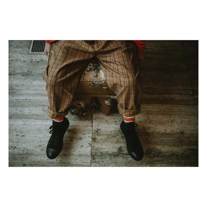 Pantalone, modello: Chino, motivo: quadrati | Camel- Immagine del prodotto n°3