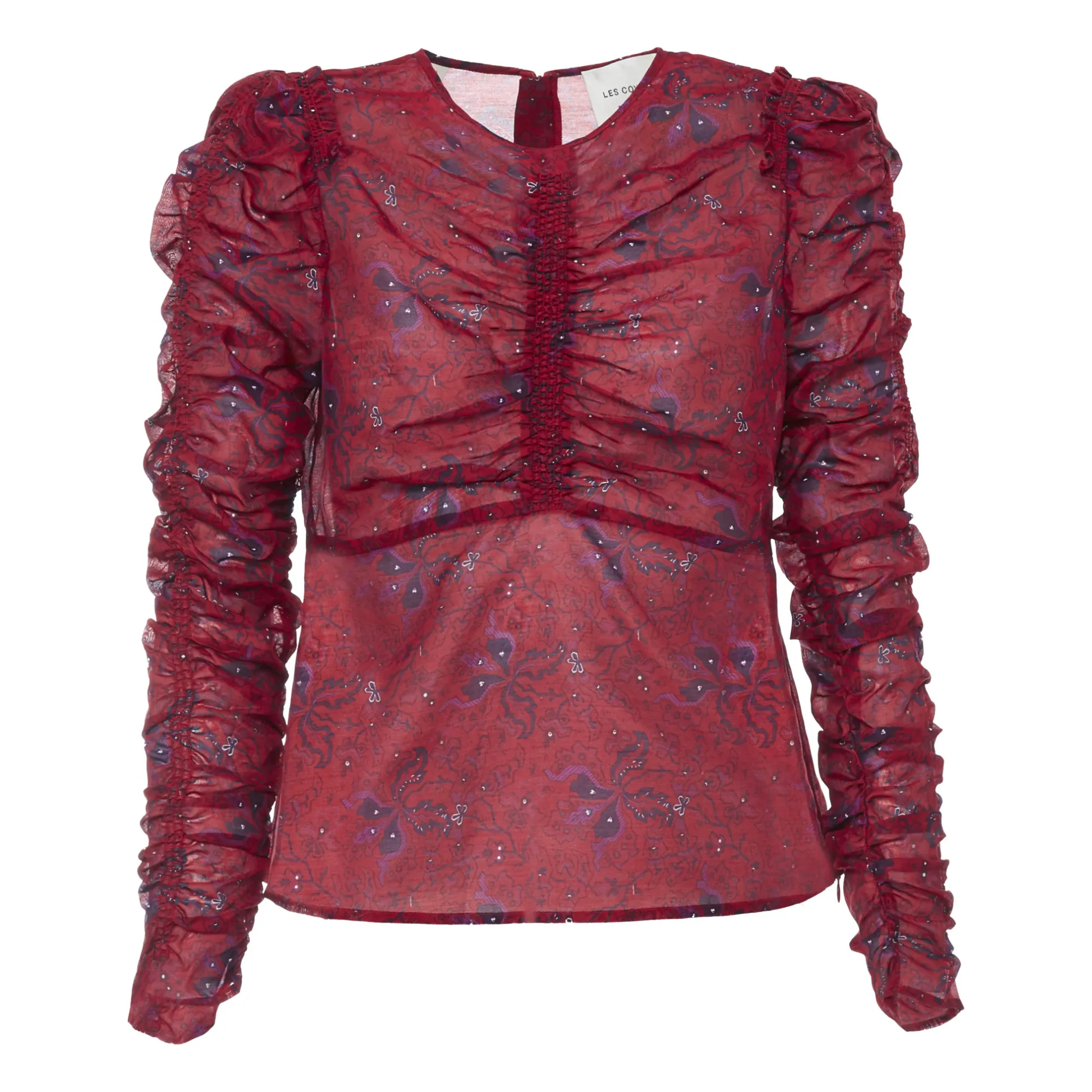 Róhe Women's Red Mira Floral Print Silk Blouse