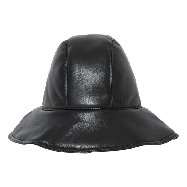 Cameron Vegan Leather Bucket Hat | Black