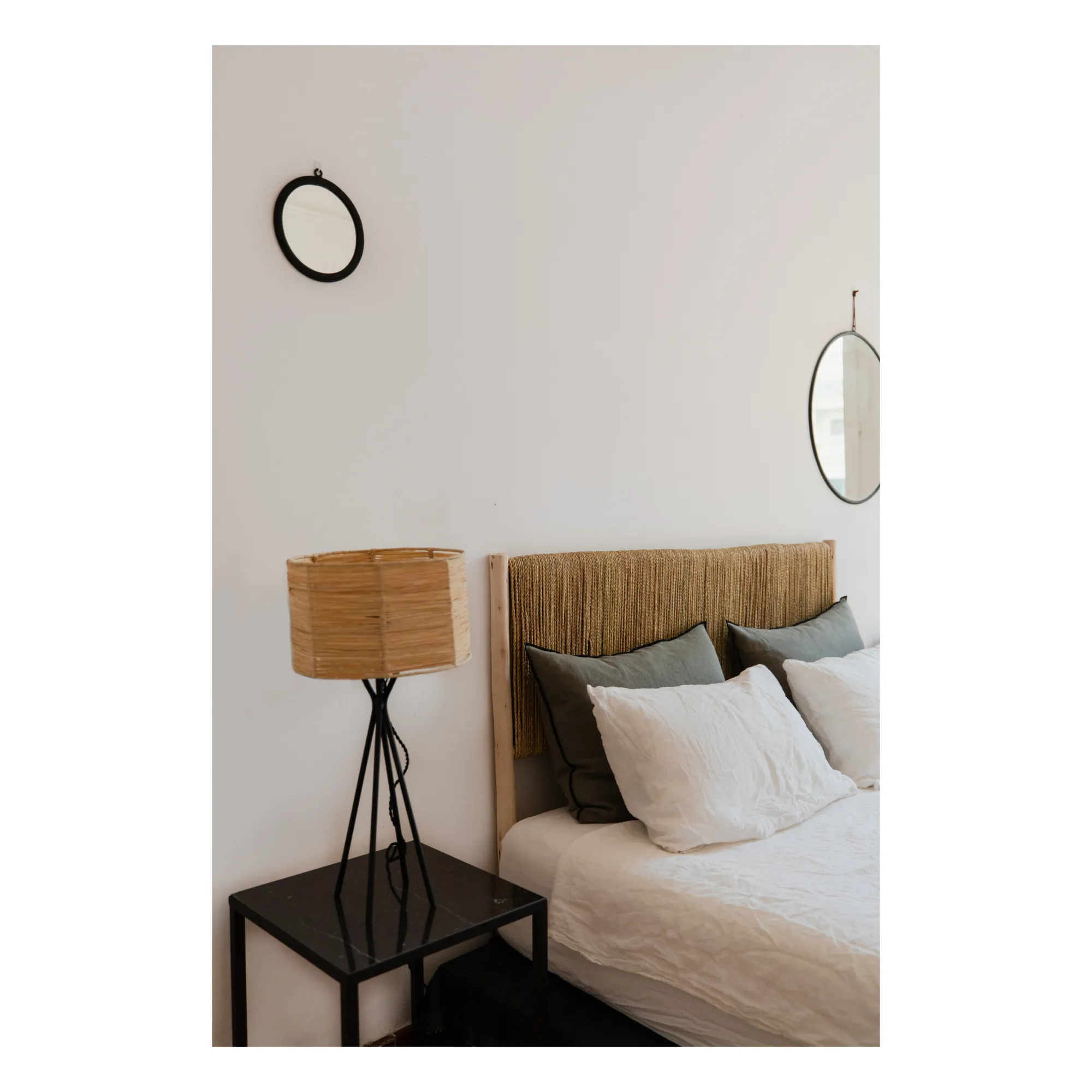 Cosydar - Tête de lit en bois brut et palme (Cosydar) - Image 1