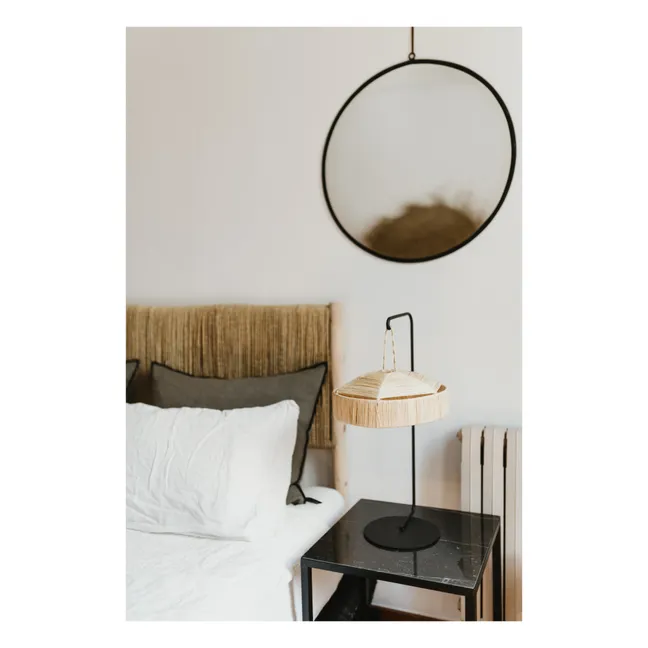 Palm Leaf and Raw Wood Bedhead