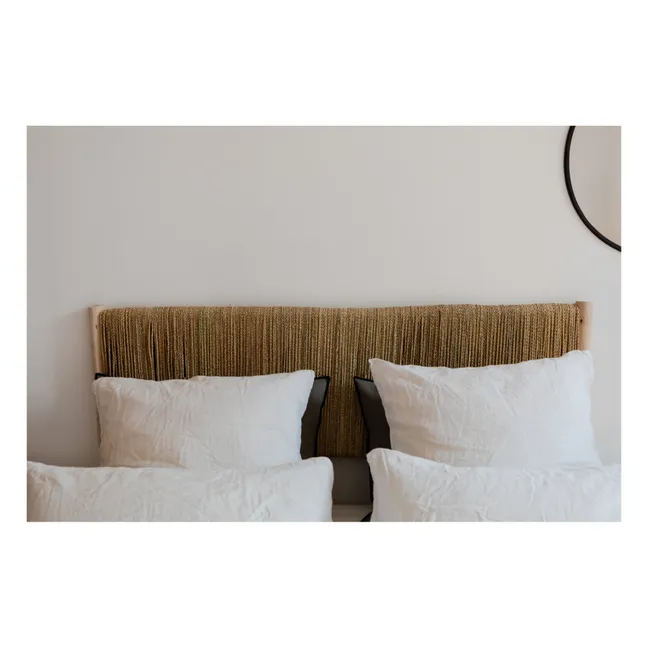 Palm Leaf and Raw Wood Bedhead