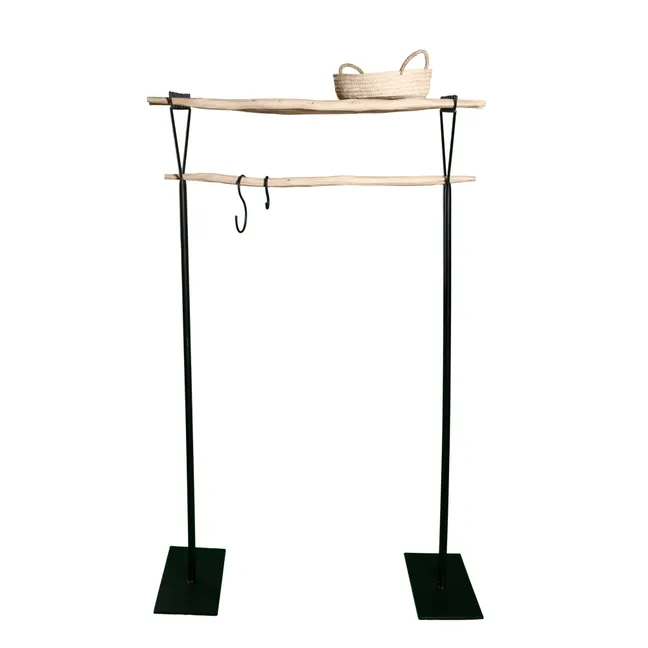 Clothing Rack with Stick Shelf  | Black