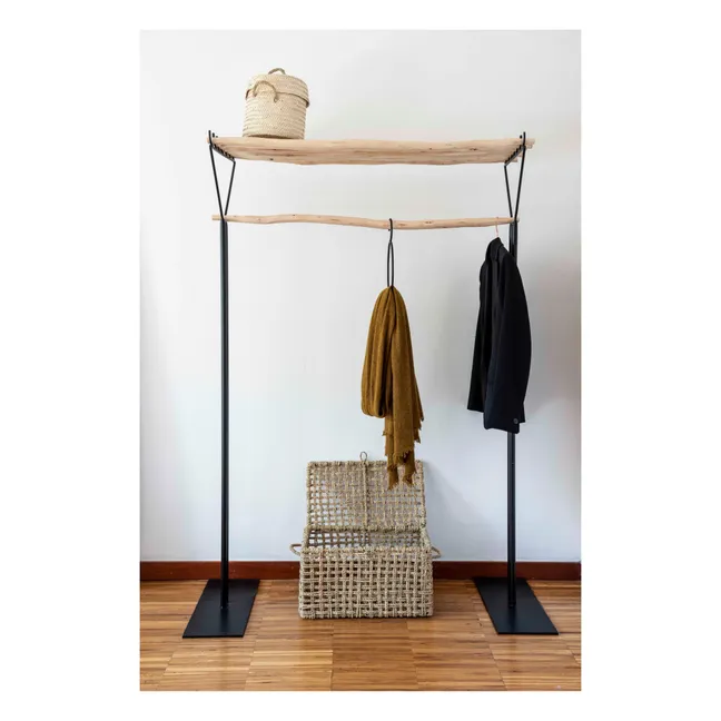 Clothing Rack with Stick Shelf  | Black