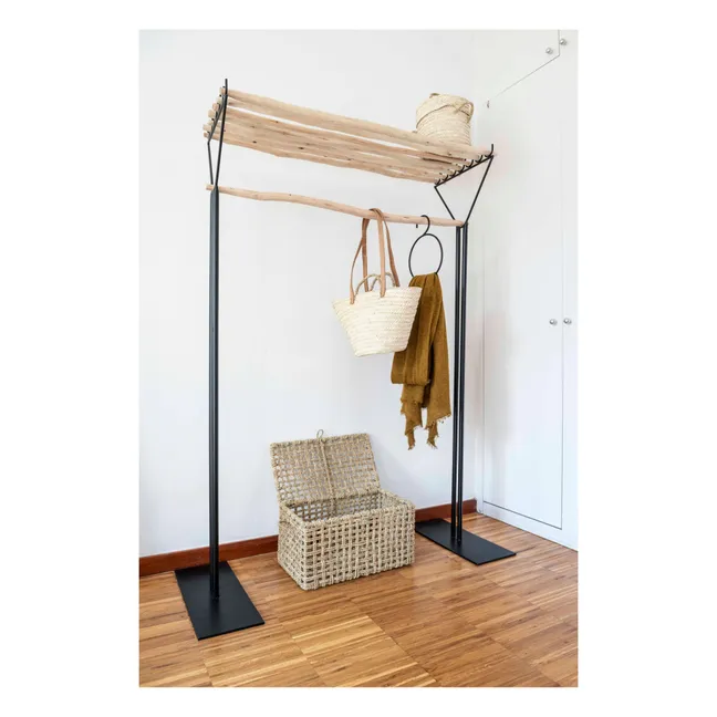 Clothing Rack with Stick Shelf  | Black
