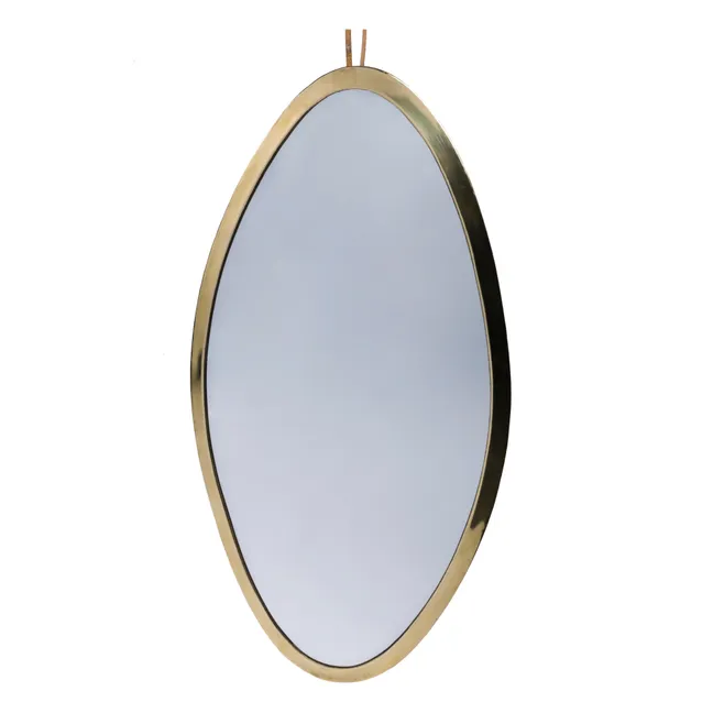 Espejo ovalado de latón - 68 x 35 cm | Dorado
