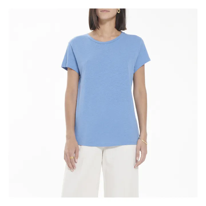 Camiseta Sondrio algodón y lino | Azul- Imagen del producto n°2