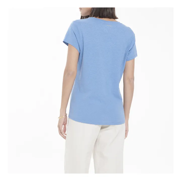 Camiseta Sondrio algodón y lino | Azul- Imagen del producto n°3
