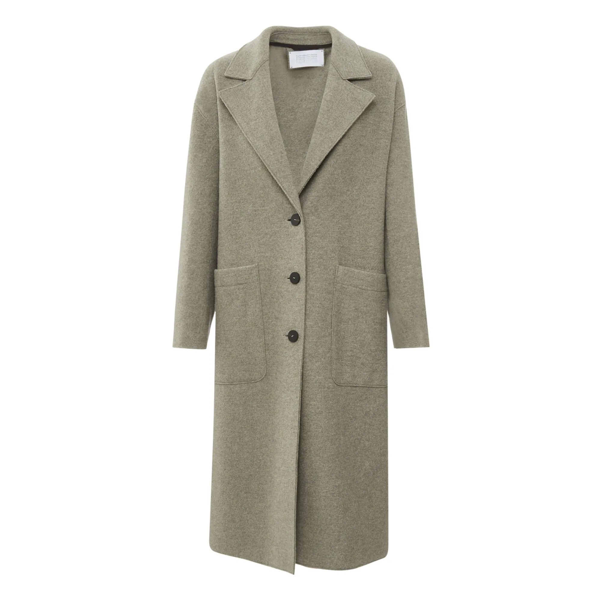 Harris Wharf London Langer Wollmantel Walkloden Beige meliert