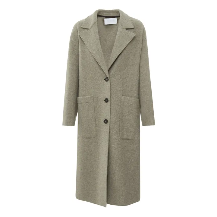 Cappotto lungo, in lana bollita | Beige color naturale- Immagine del prodotto n°0