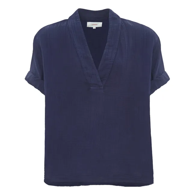Top Avery Gaze de Coton | Bleu marine
