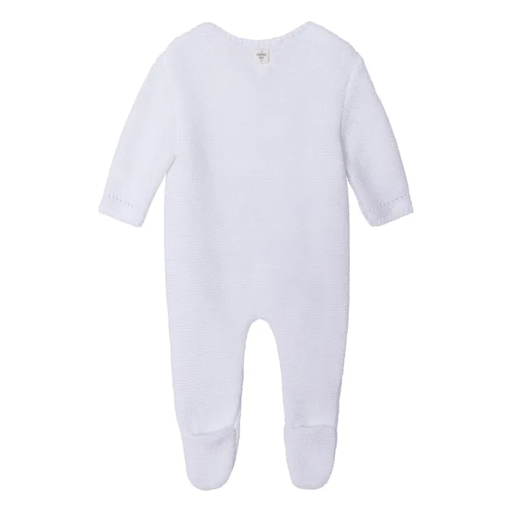 Organic Cotton Knit Footed Jumpsuit | Ecru- Product image n°1