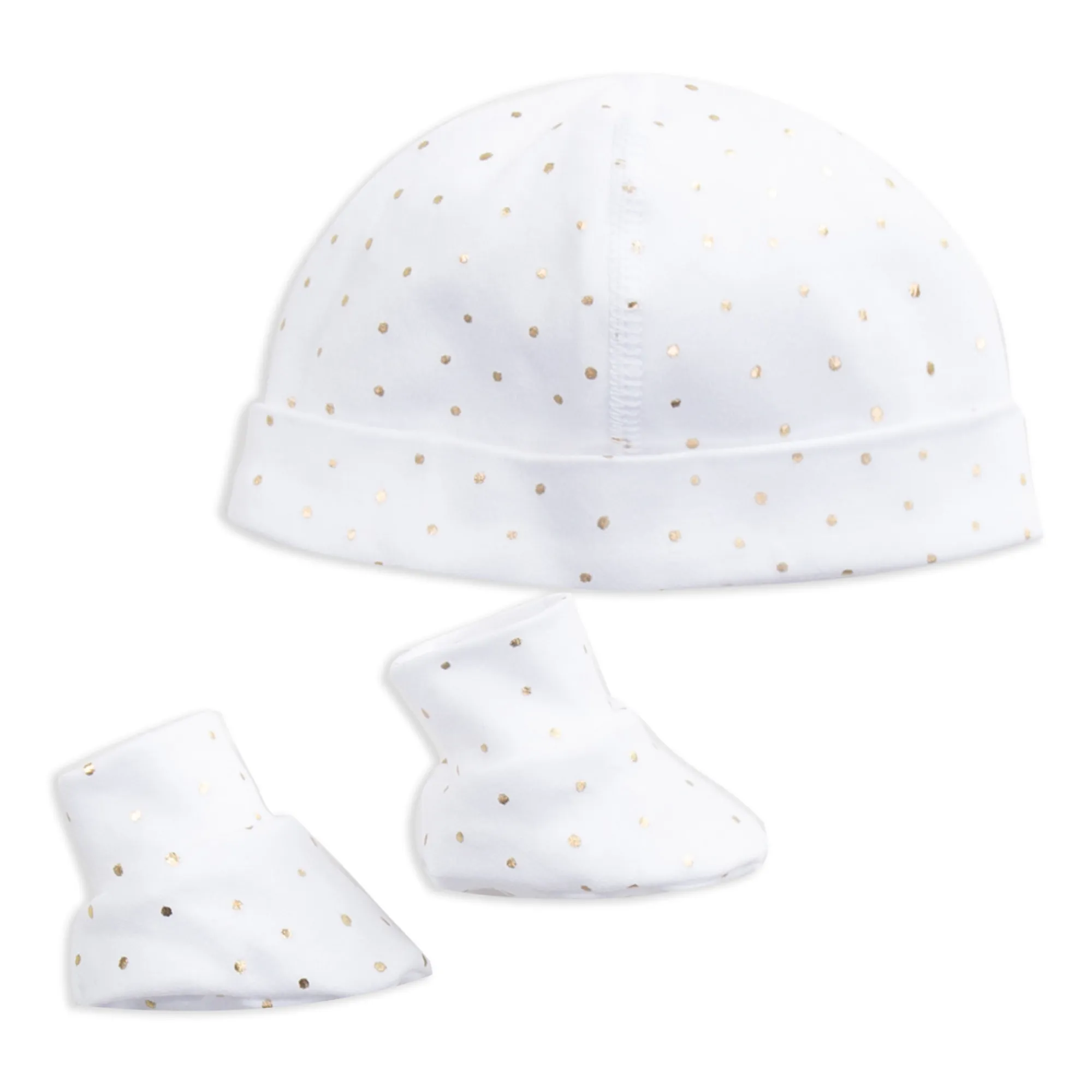 Carrement Beau - Bonnet + Chaussons Coton Bio Pois (Carrement Beau) - Image 1