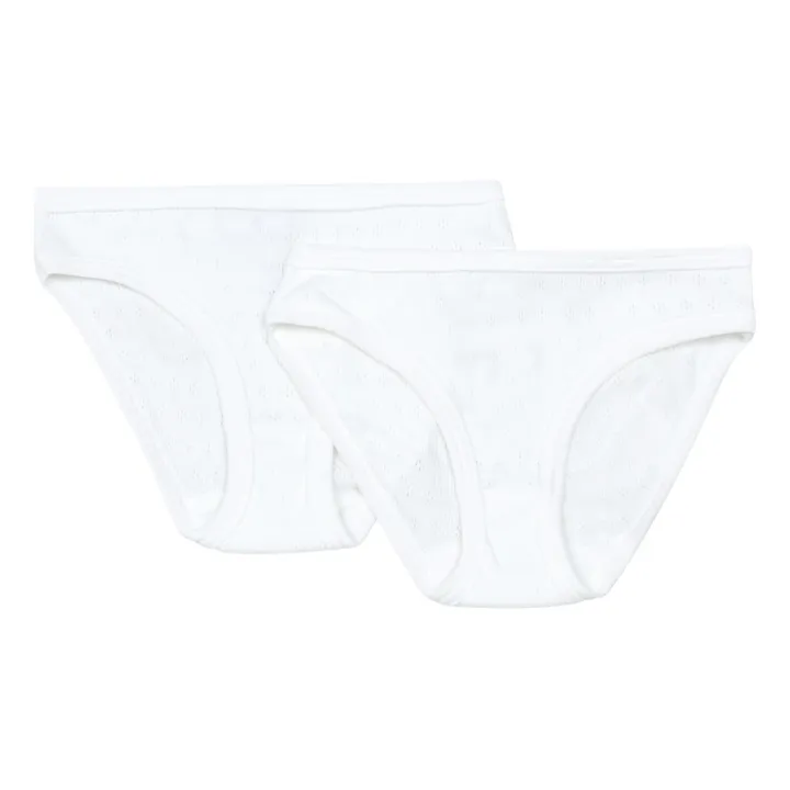 Set of 2 Pairs of Losange Briefs | White- Product image n°0