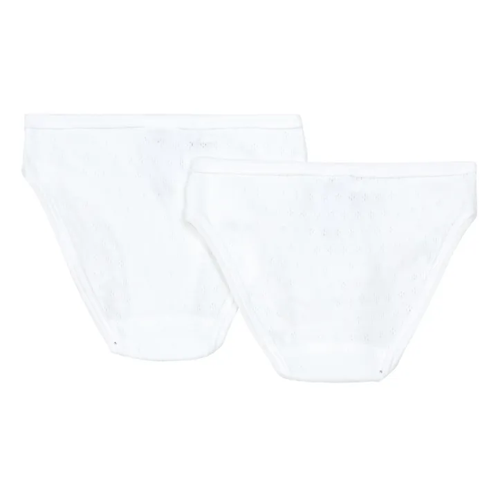 Set of 2 Pairs of Losange Briefs | White- Product image n°1