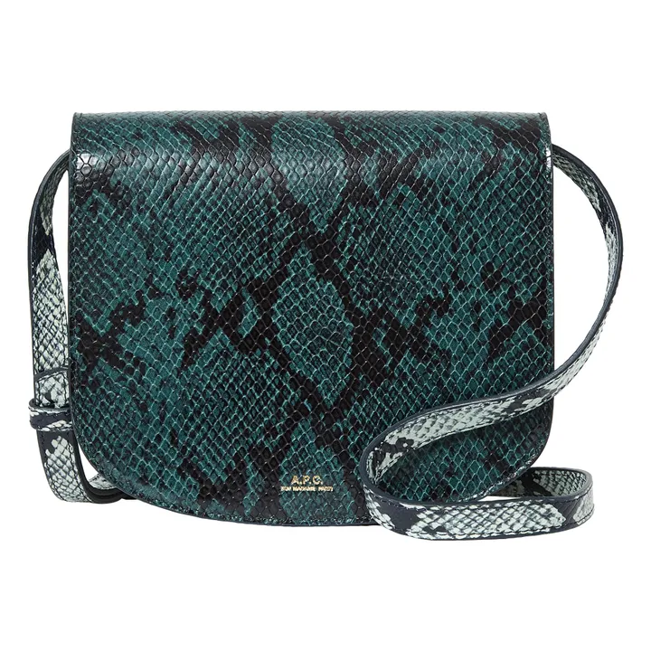 Dina Embossed Leather Python Bag  | Blue- Product image n°0
