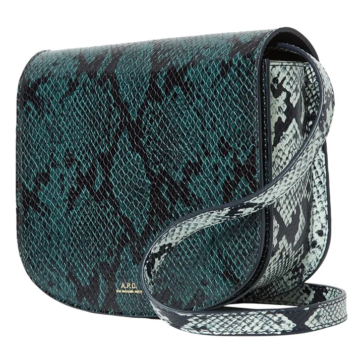 Dina Embossed Leather Python Bag  | Blue- Product image n°3