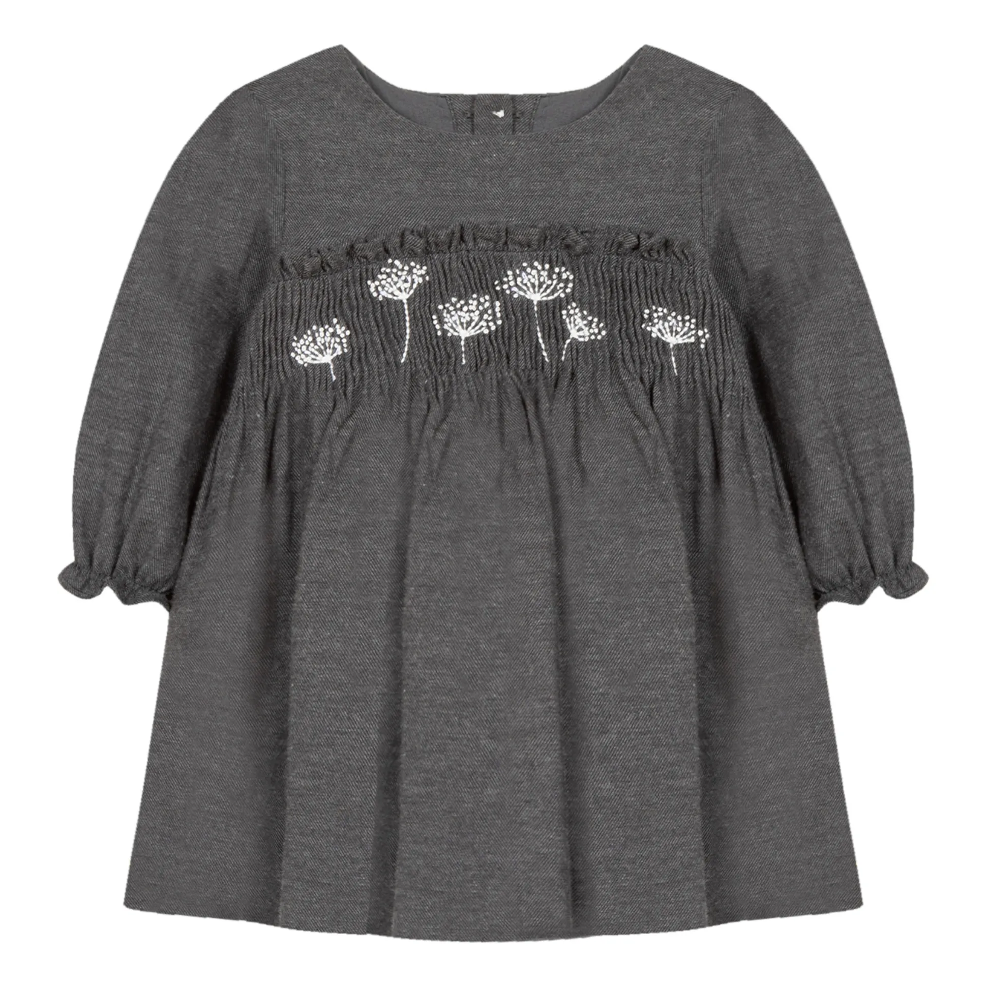 Tartine Et Chocolat Heather Grey Embroidered Dress