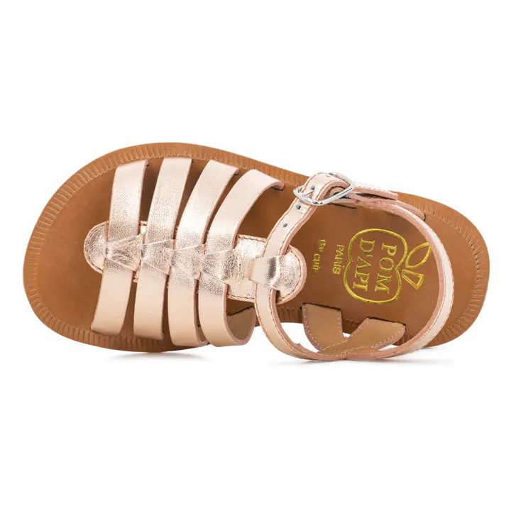 Plagette Strap Sandals | Pink Gold- Product image n°2