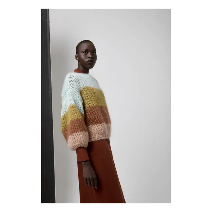 Pullover Color Block Mohair und Wolle | Karamel- Produktbild Nr. 3