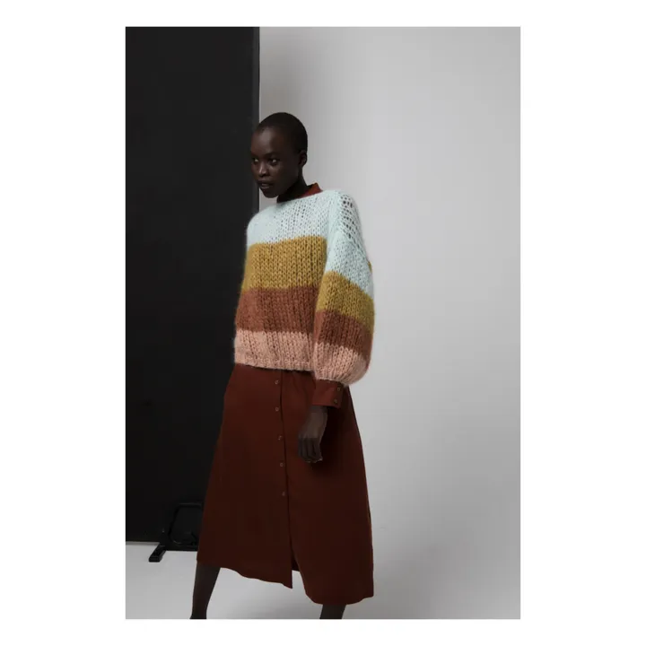 Pullover Color Block Mohair und Wolle | Karamel- Produktbild Nr. 4