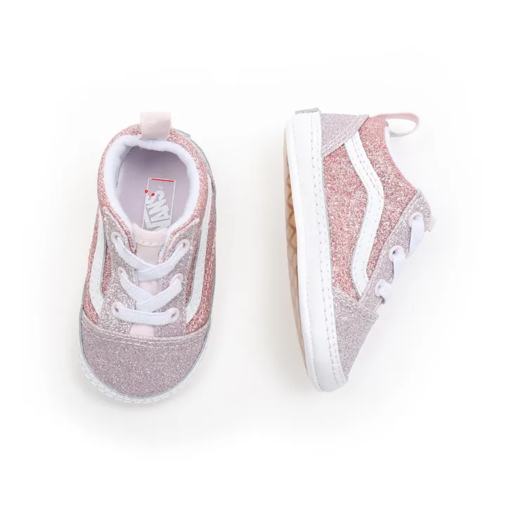 Vans Babyschuhe Old Skool Crib mit Pailletten Rosa Smallable