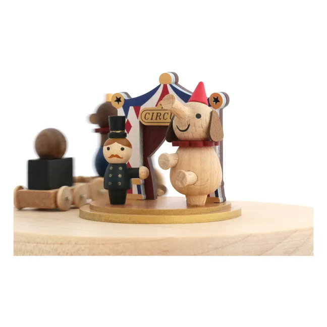 Caja de música de madera Circo