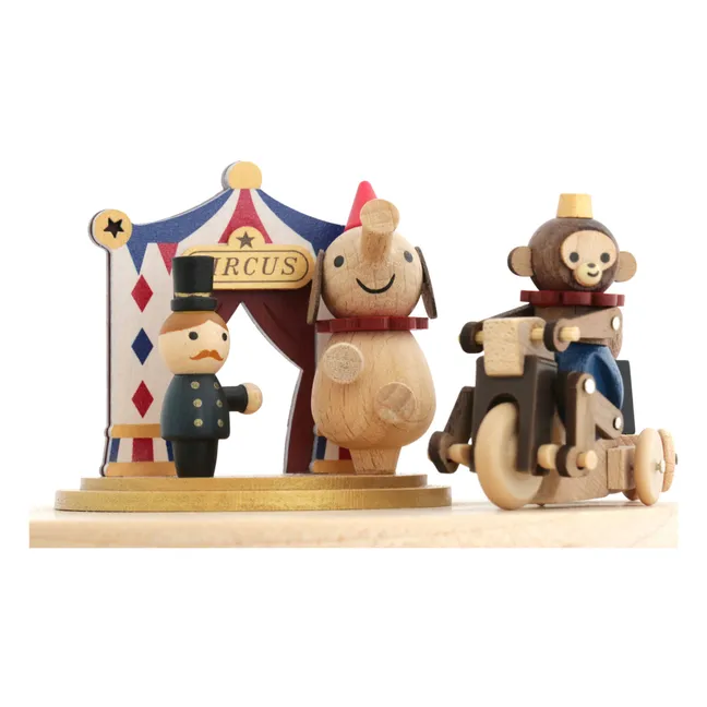 Caja de música de madera Circo
