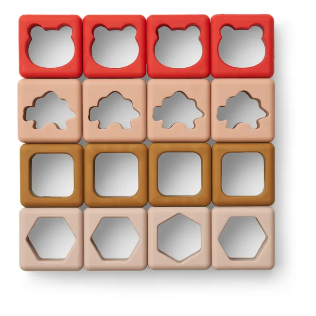Blocchi di costruzione, modello: Loren, in silicone - Set di 16 | Rosa antico