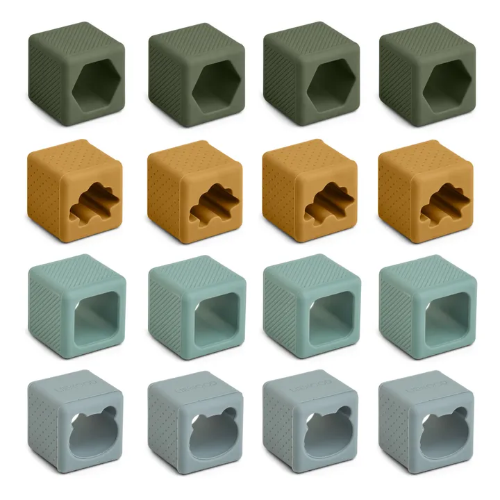 Loren Silicone Building Blocks - Set of 16 | Green- Product image n°3