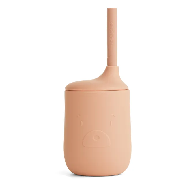 Gobelet avec paille Ellis en silicone | Rose